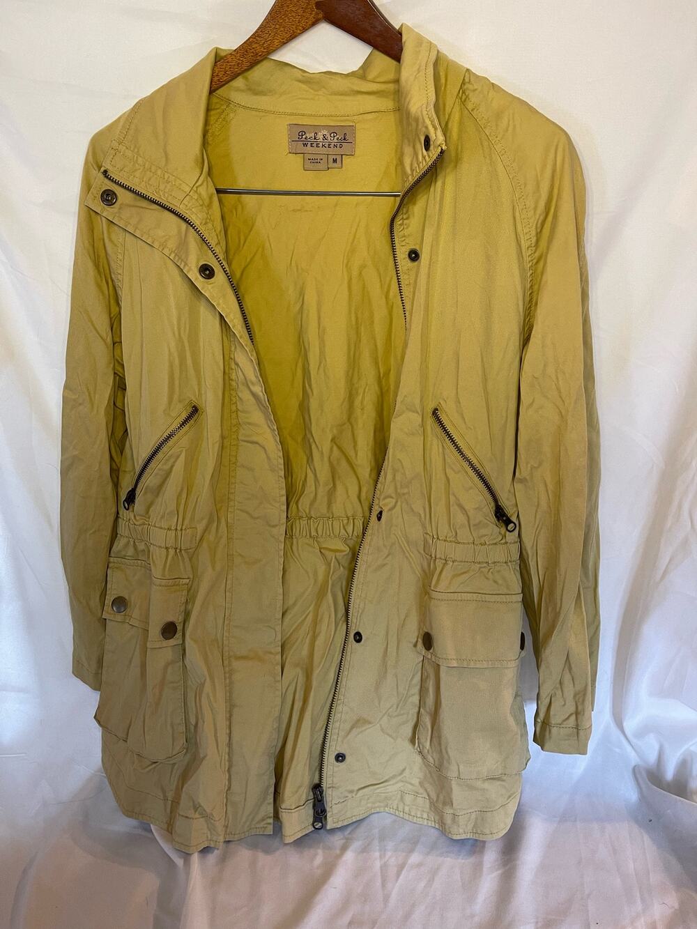 Peck & Peck yellow cargo jacket, womens medium